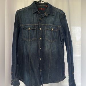 7 For All Mankind Men’s Button-down Denim Shirt - Size Small
